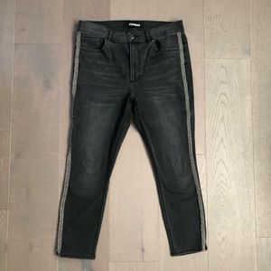 Express High-Waist Beaded Ankle Skinny Jeans